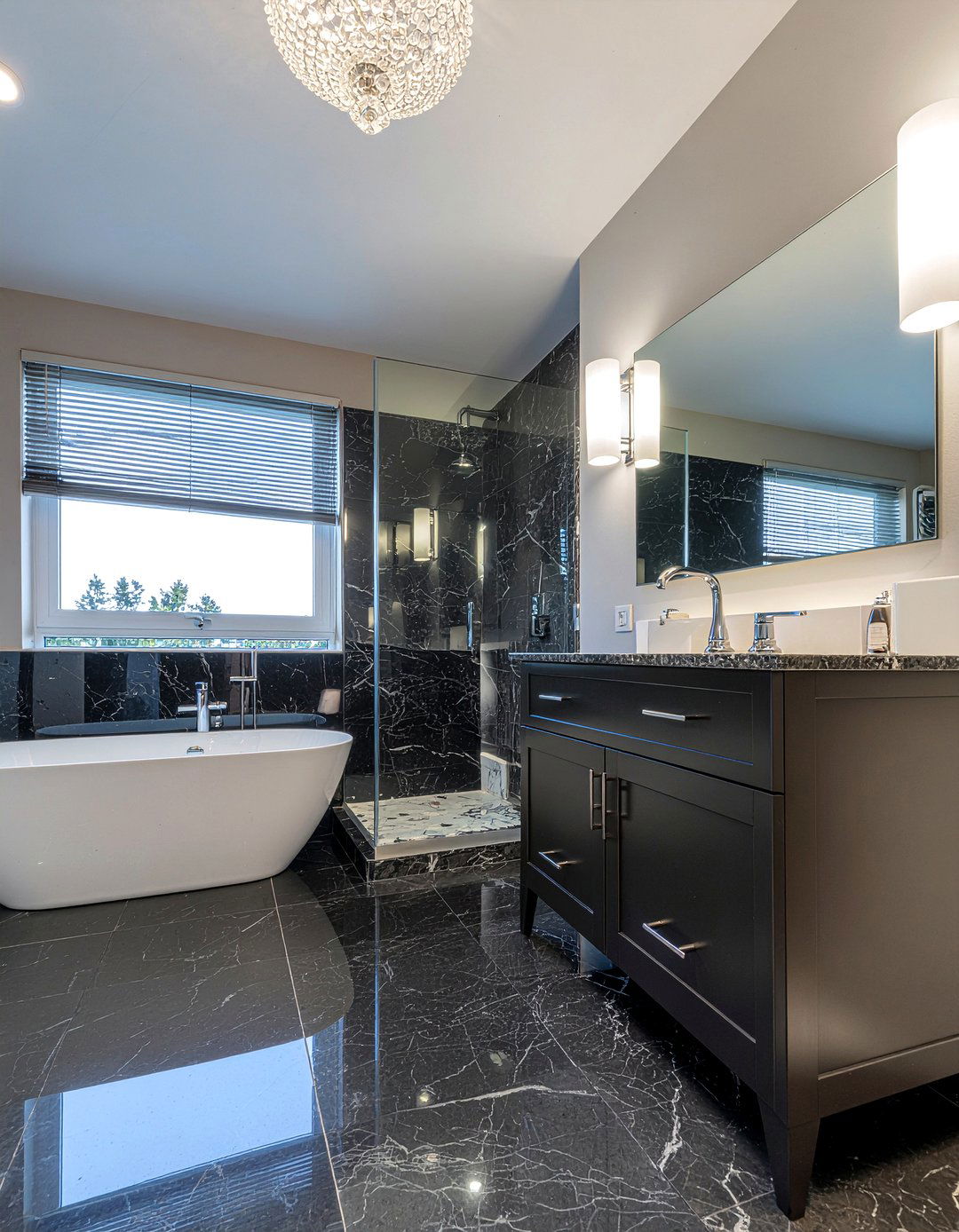 Granite floor tile - 30 bathroom floor ideas