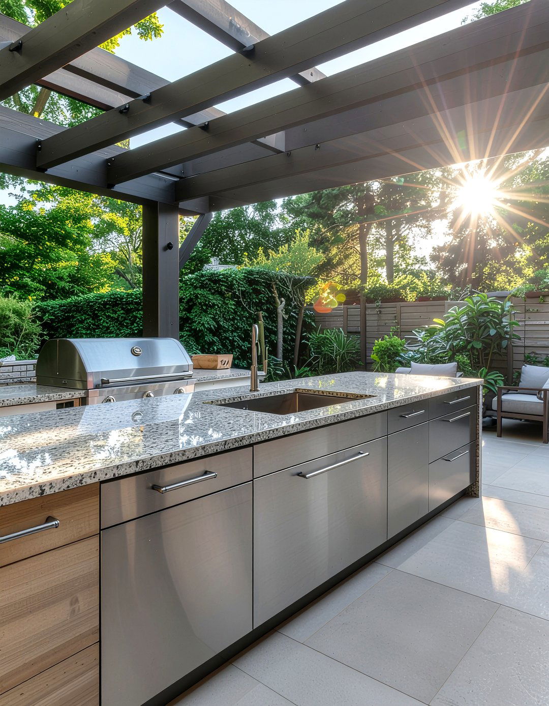 Granite outdoor kitchen countertop - 30 outdoor kitchen countertop ideas