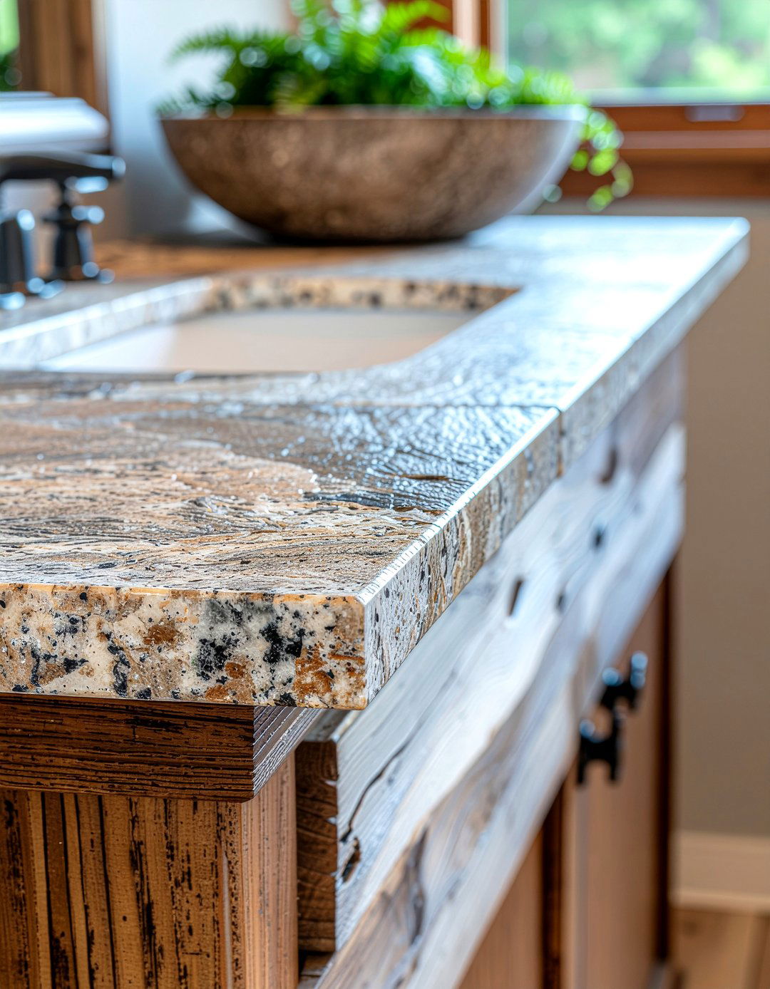 Granite vanity top - 30 mountain bathroom ideas