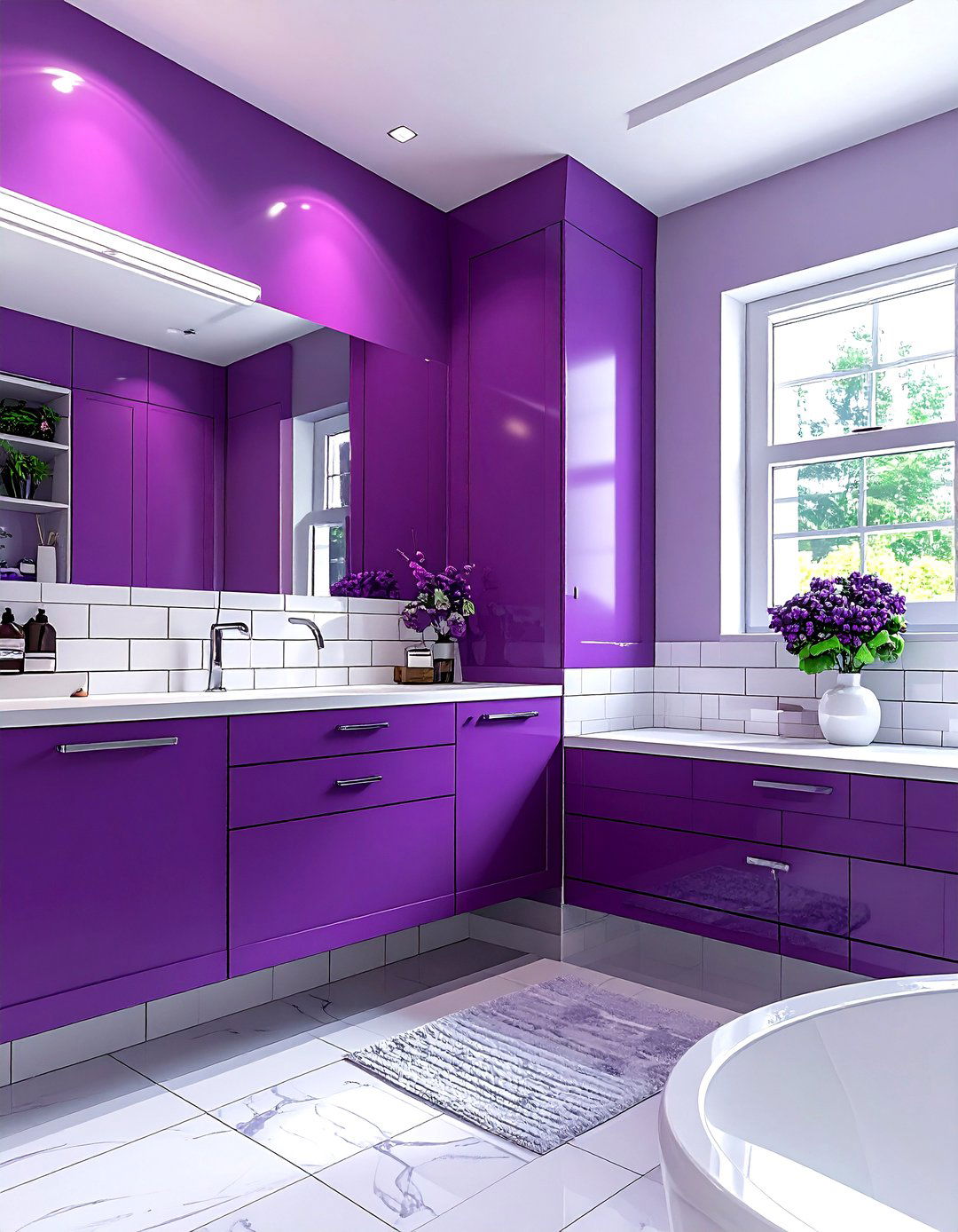 Grape purple bathroom - 30 purple bathroom color schemes