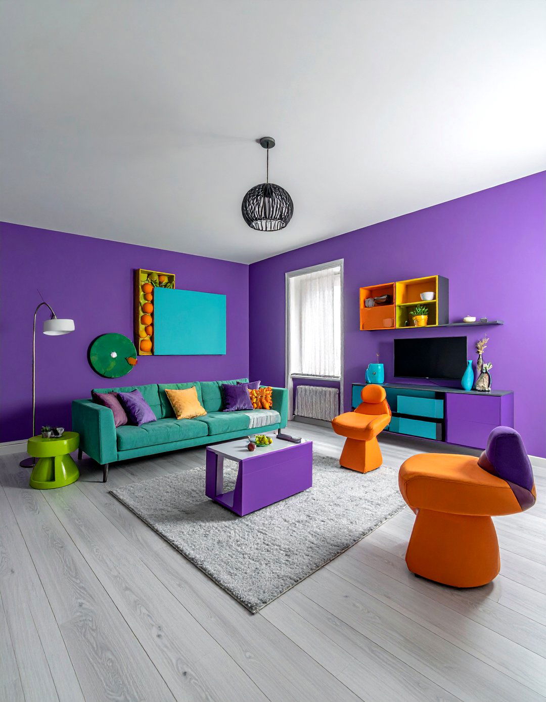 Grape purple living room - 30 purple living room ideas