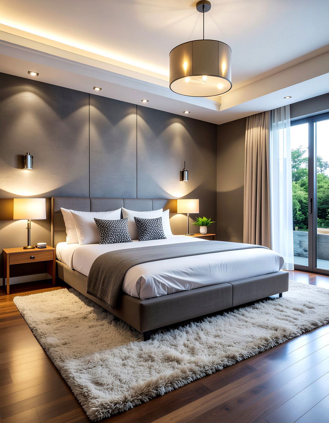 Graphite Bedroom Mood Lighting - 30 cool toned bedroom ideas