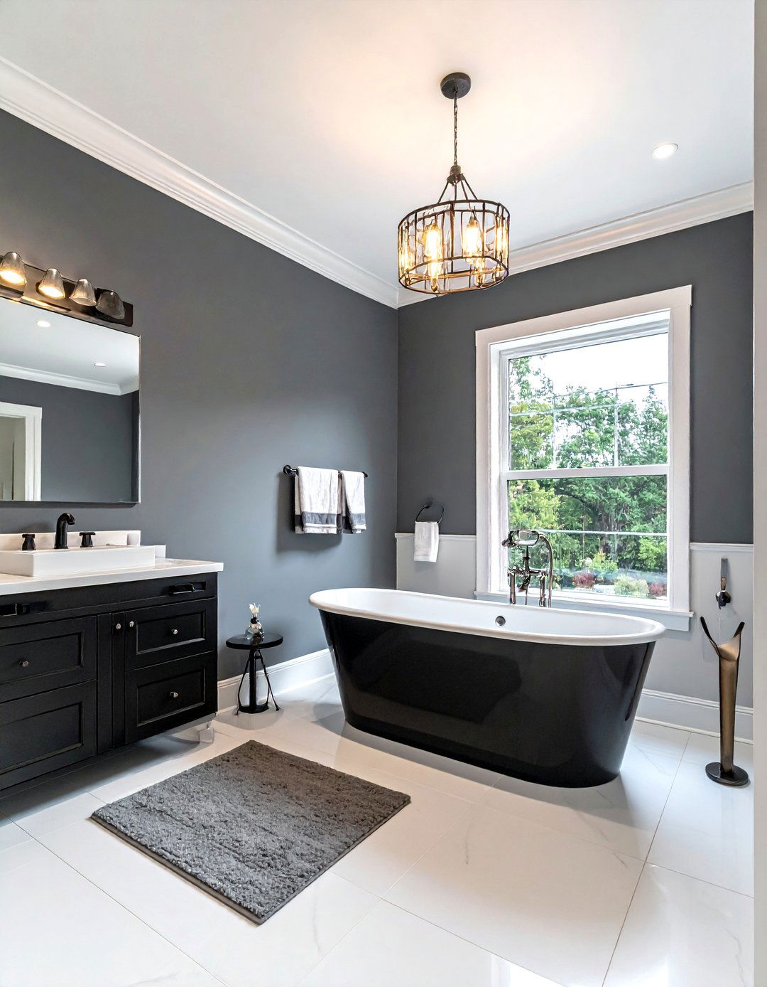 Graphite bathroom paint - 30 dark gray bathroom ideas