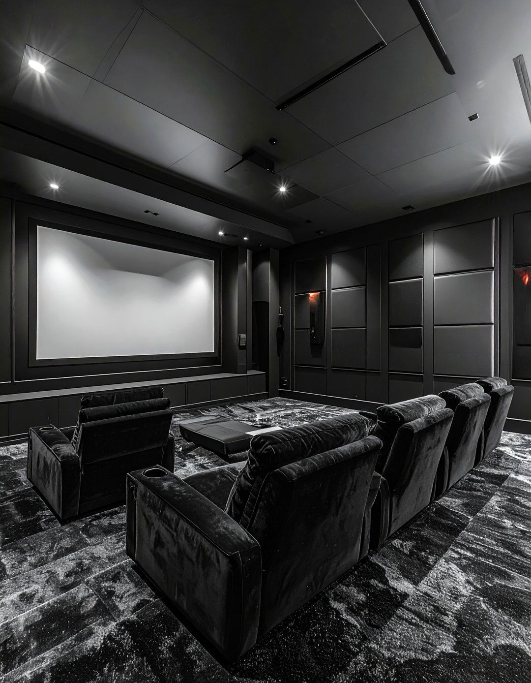 Graphite black media room - 30 bold paint color ideas