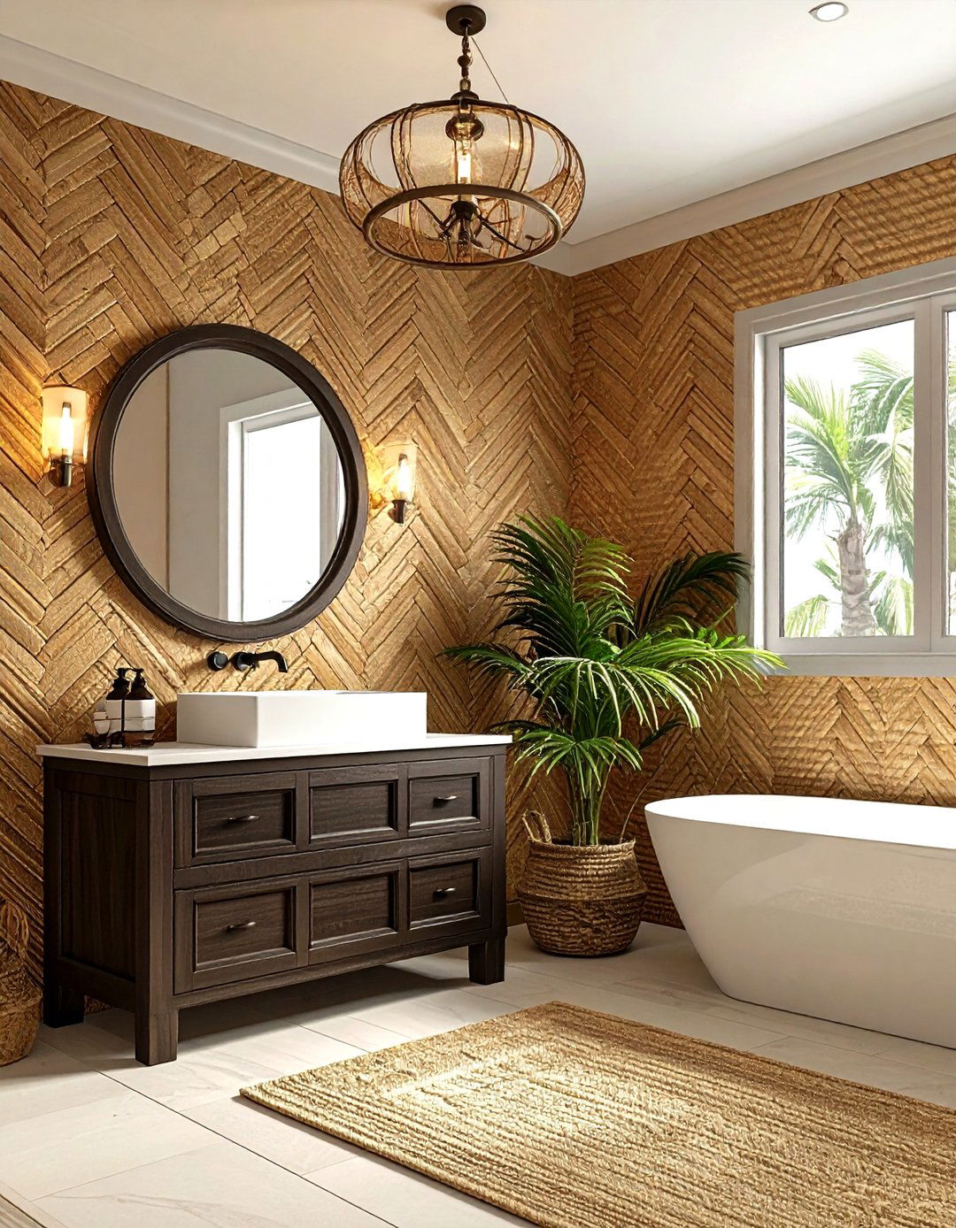 Grasscloth Bathroom Wallpaper - 30 bathroom wall texture ideas
