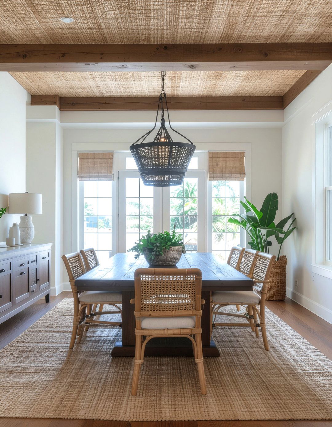 Grasscloth Ceiling Wallpaper Dining Room - 30 dining room wallpapered ceiling ideas