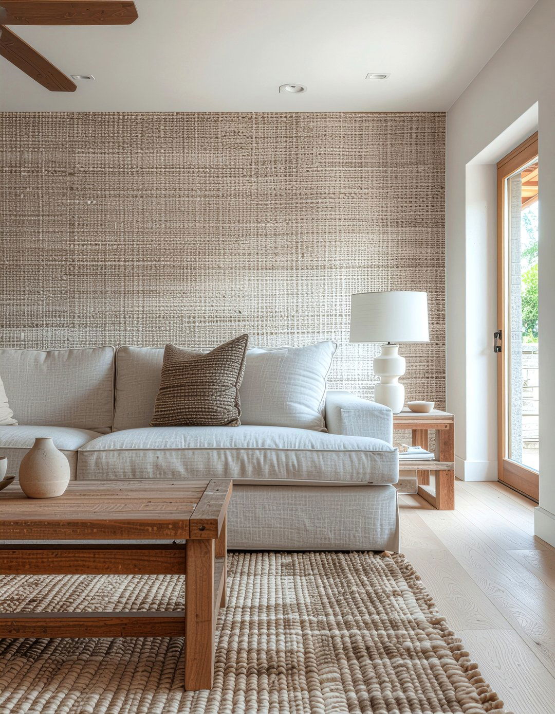 Grasscloth Wallpaper - 30 living room accent wall wallpapers