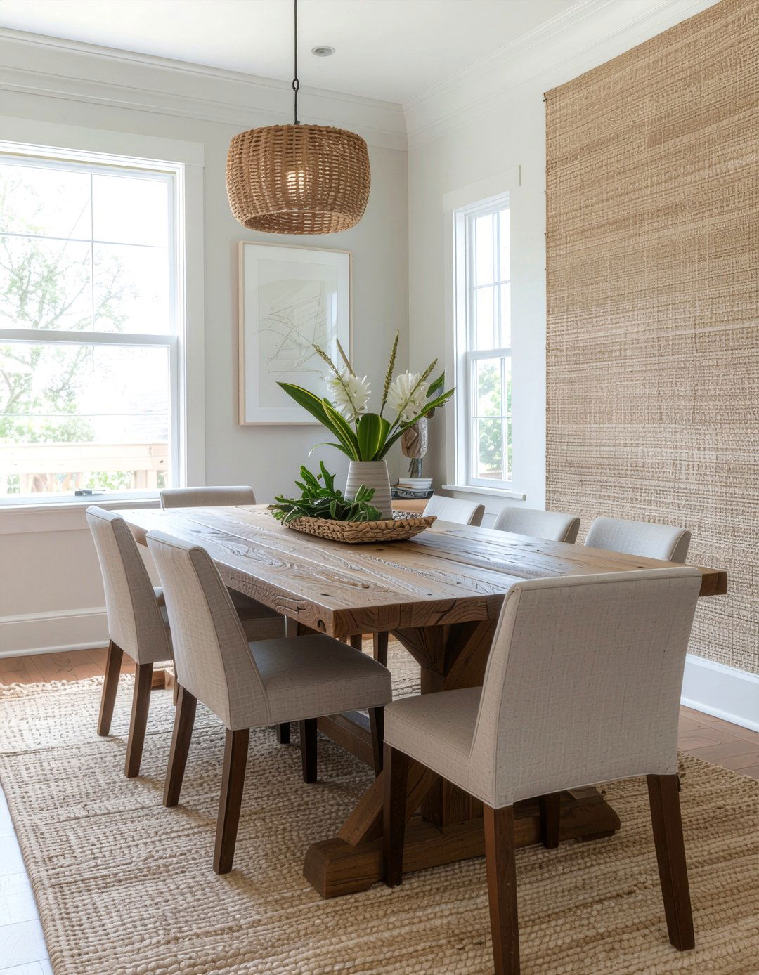 Grasscloth dining room wallpaper - 30 dining room wallpaper accent ideas