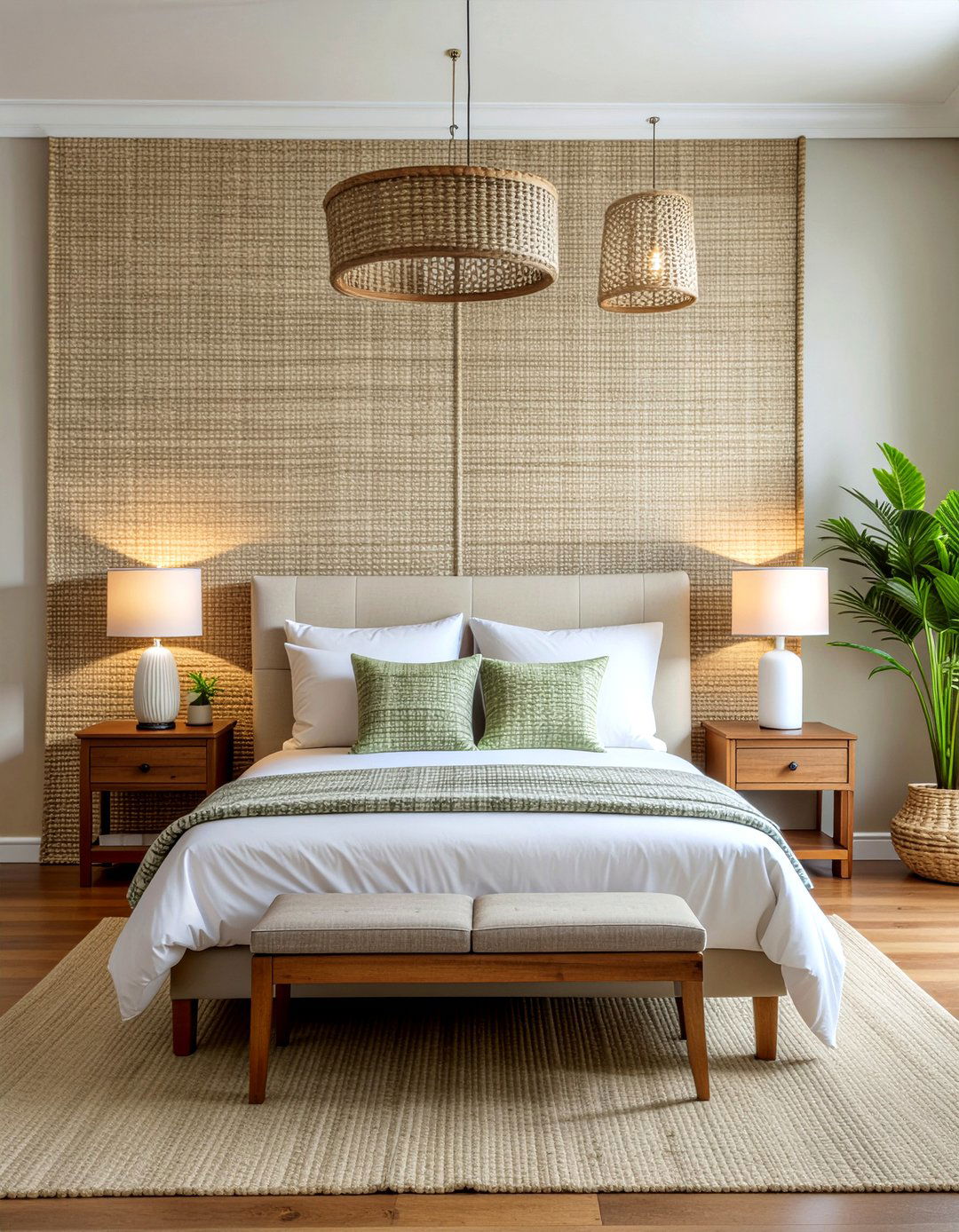 Grasscloth wallpaper - 30 bedroom wallpapers