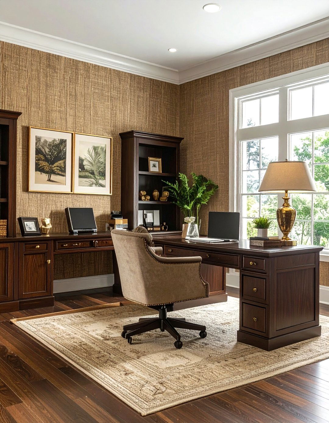 Grasscloth wallpaper - 30 new traditional decor ideas