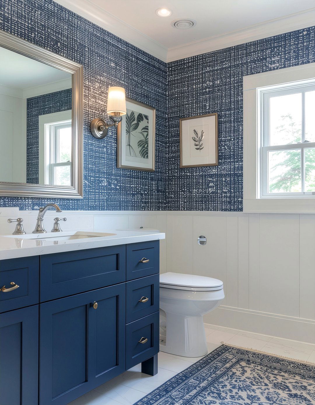 Grasscloth wallpaper bathroom - 30 bathroom textured wall ideas