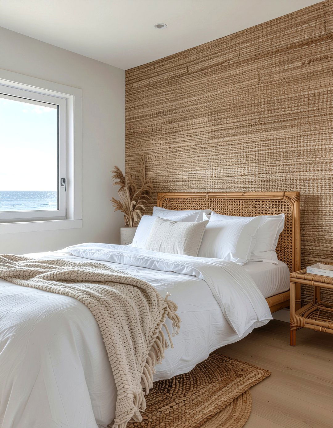 Grasscloth wallpaper bedroom - 30 bedroom wall texture ideas