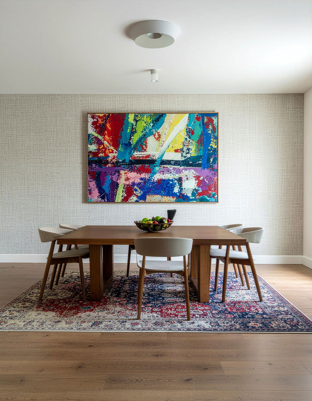 Grasscloth wallpaper with abstract art - 30 grasscloth wallpaper dining room ideas