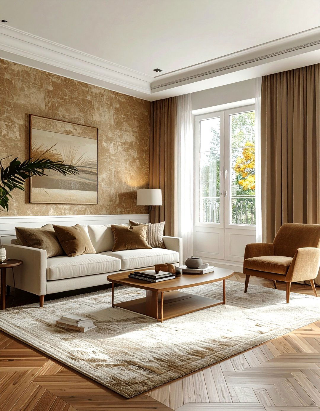 Grasscloth wallpaper with chair rail - 30 living room chair rail ideas