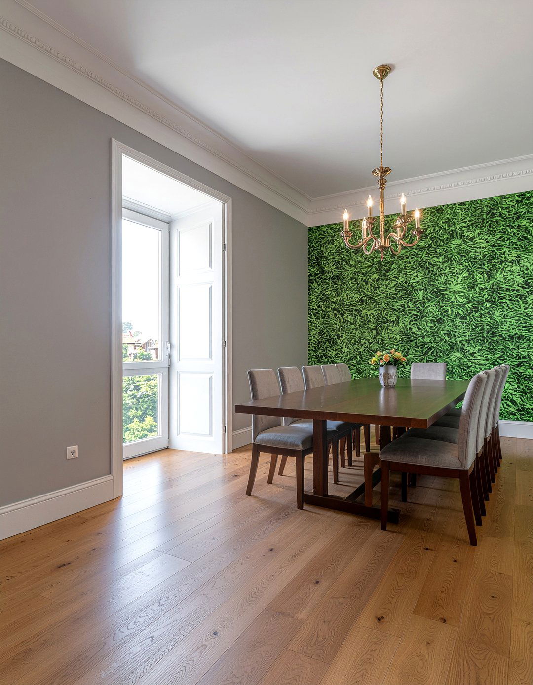 Grasscloth wallpaper with rectangular dining table - 30 grasscloth wallpaper dining room ideas