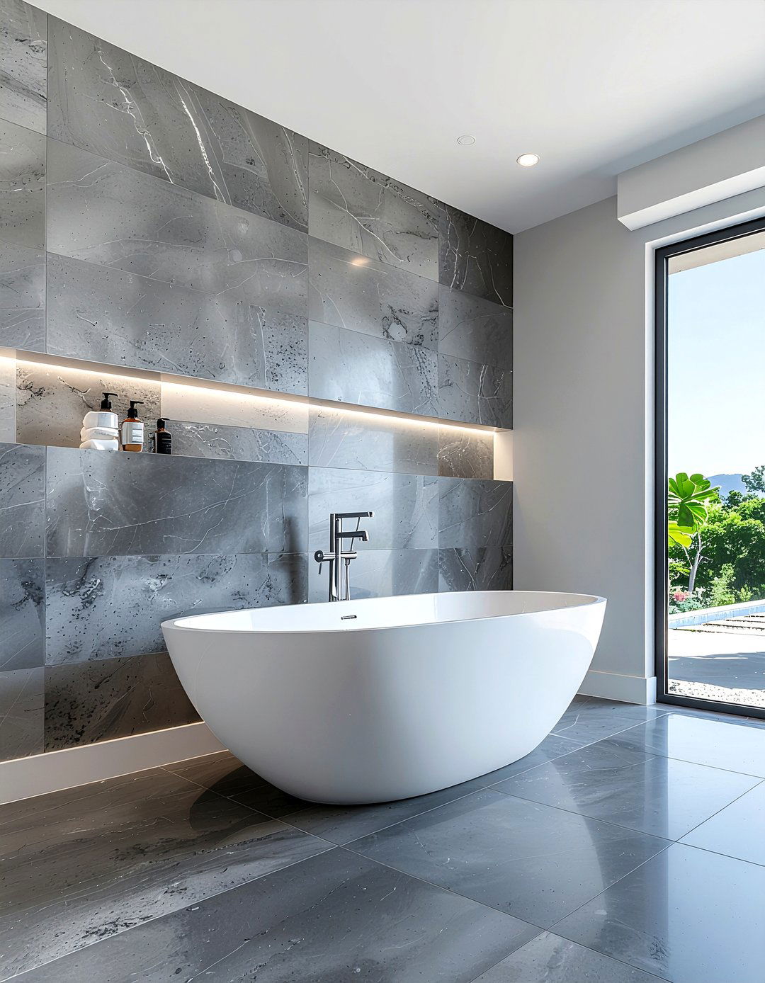 Gray Accent Wall Bathroom - 30 cool gray bathroom ideas