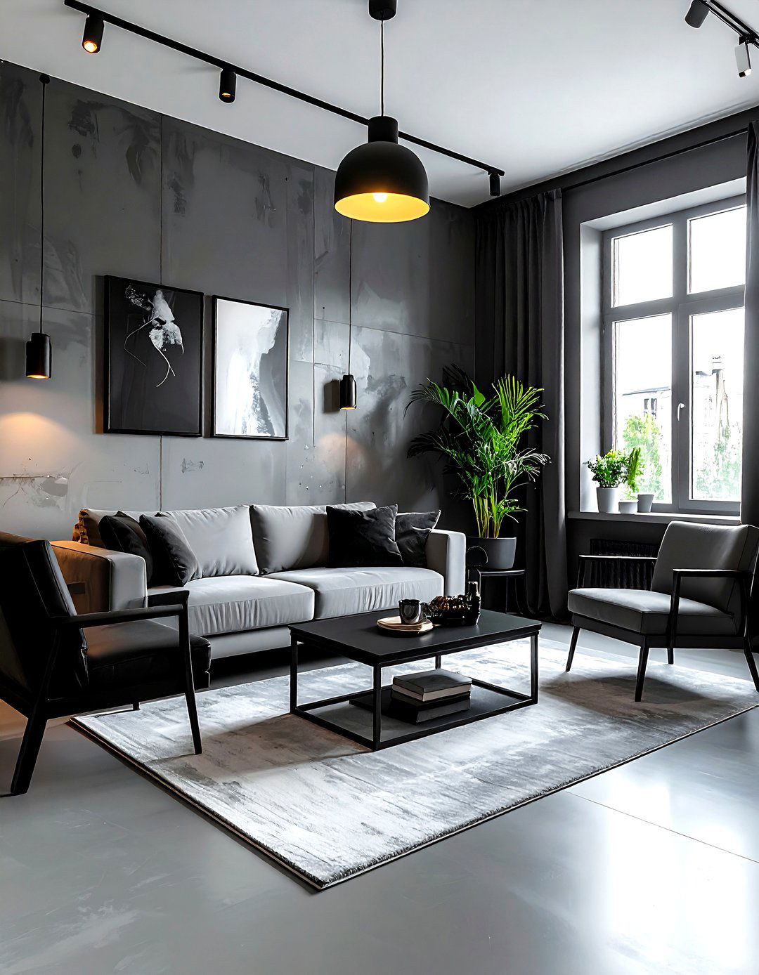 Gray And Black Industrial Living Room - 30 industrial gray living room ideas