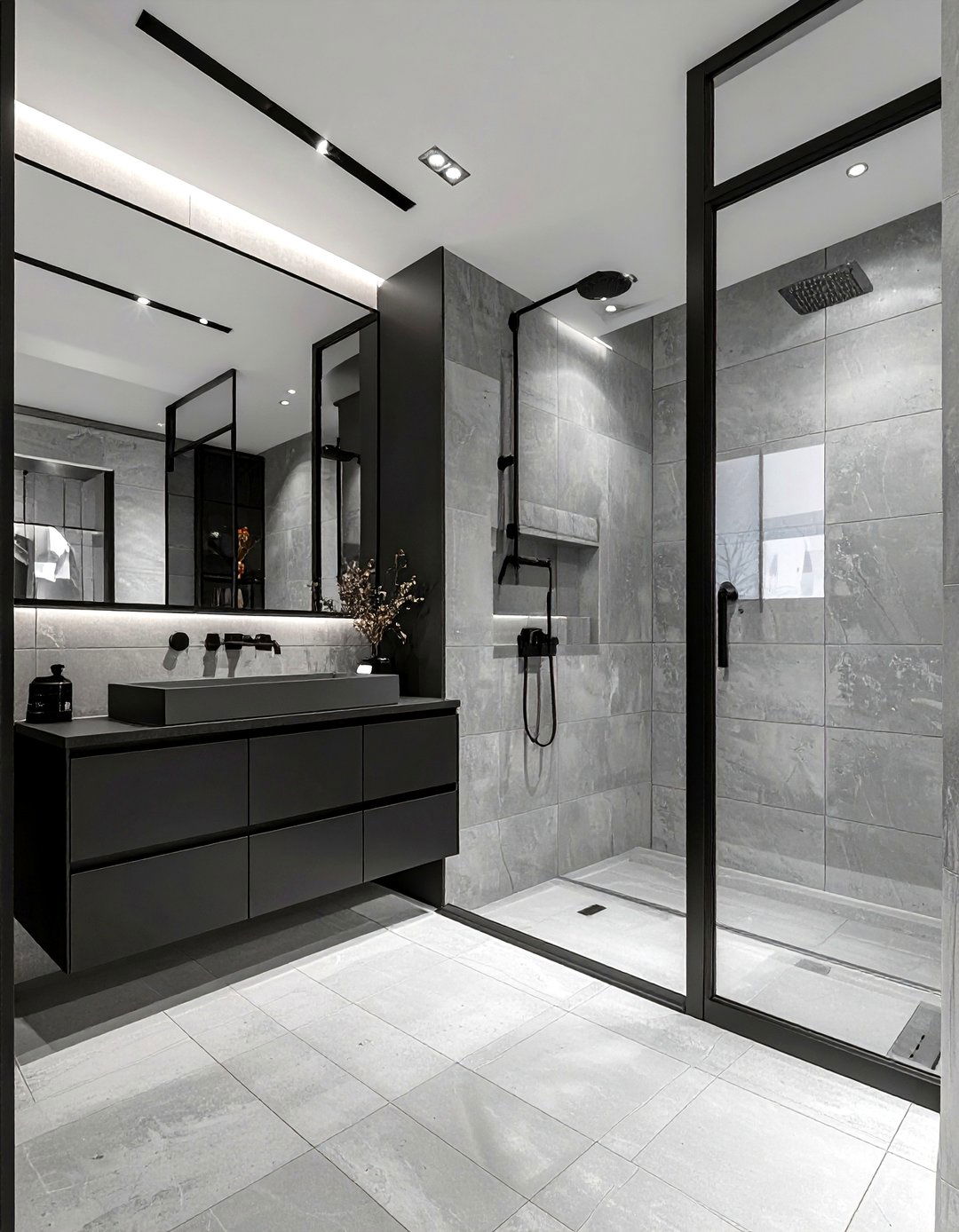 Gray And Black Modern Bathroom - 30 gray bathroom design ideas