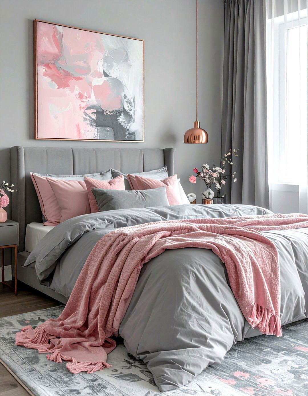 Gray And Blush Pink Bedroom - 30 gray bedroom accessories ideas