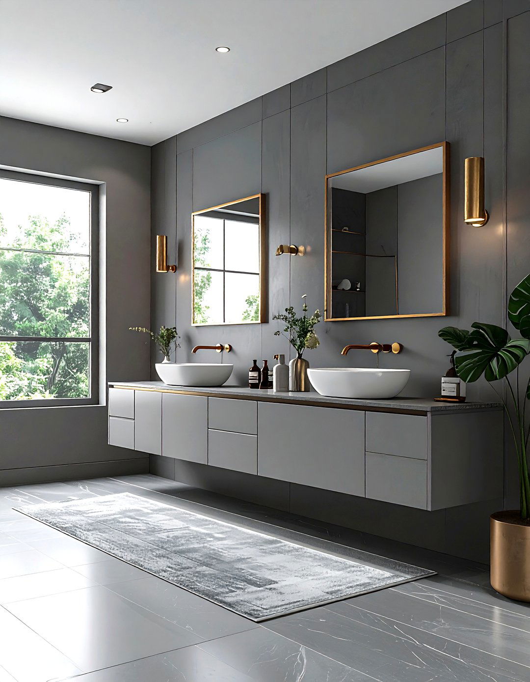 Gray And Brass Bathroom - 30 gray bathroom design ideas