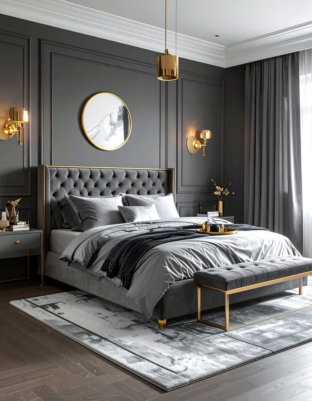 Gray And Gold Bedroom - 30 gray bedroom accessories ideas