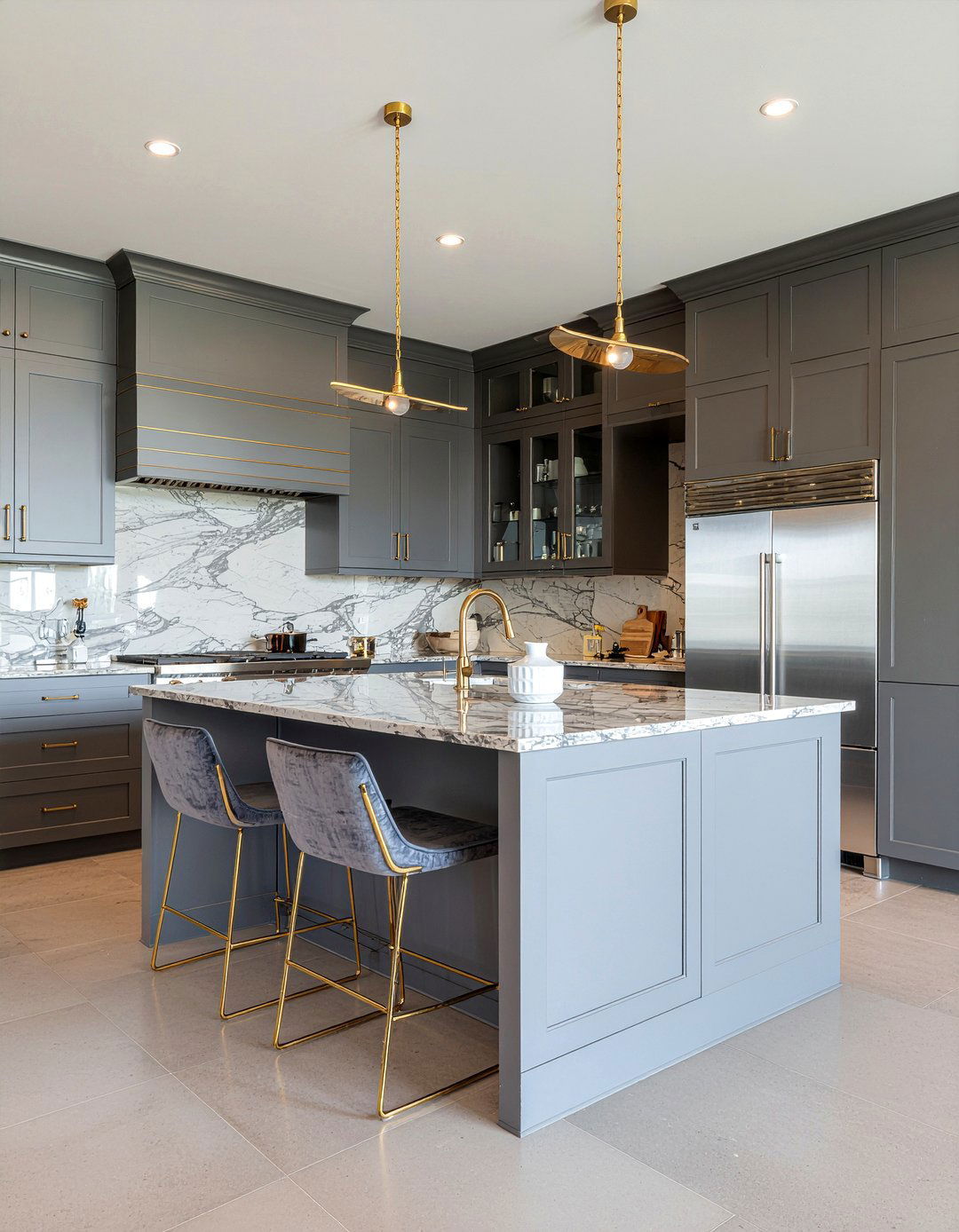 Gray And Gold Kitchen Decor - 30 glam kitchen ideas