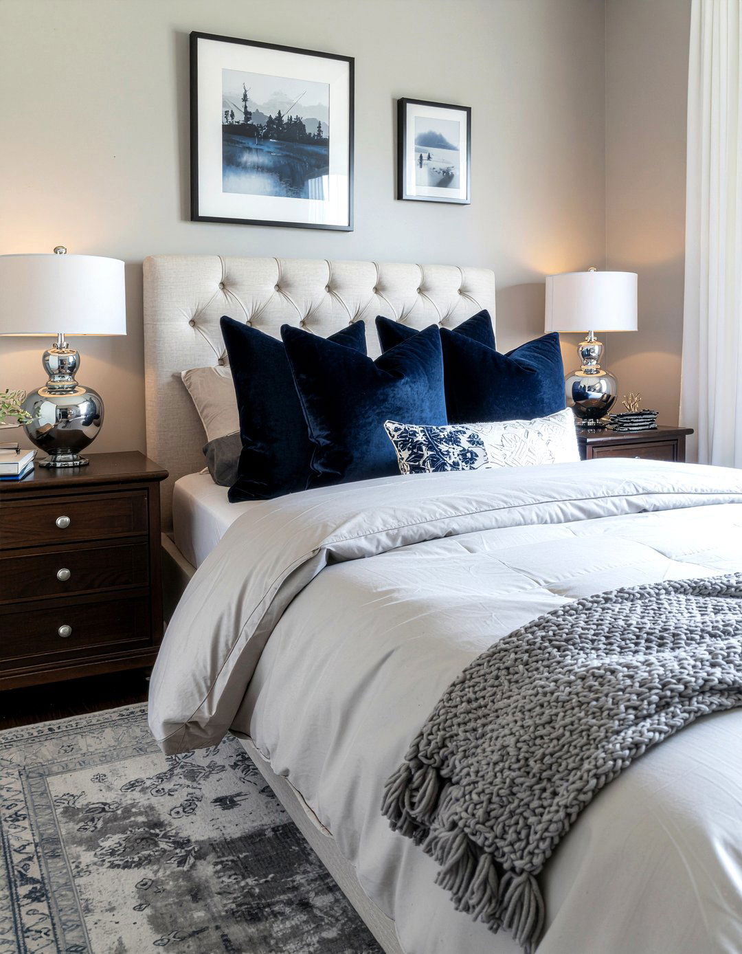Gray And Navy Bedding - 30 bedroom gray bedding ideas