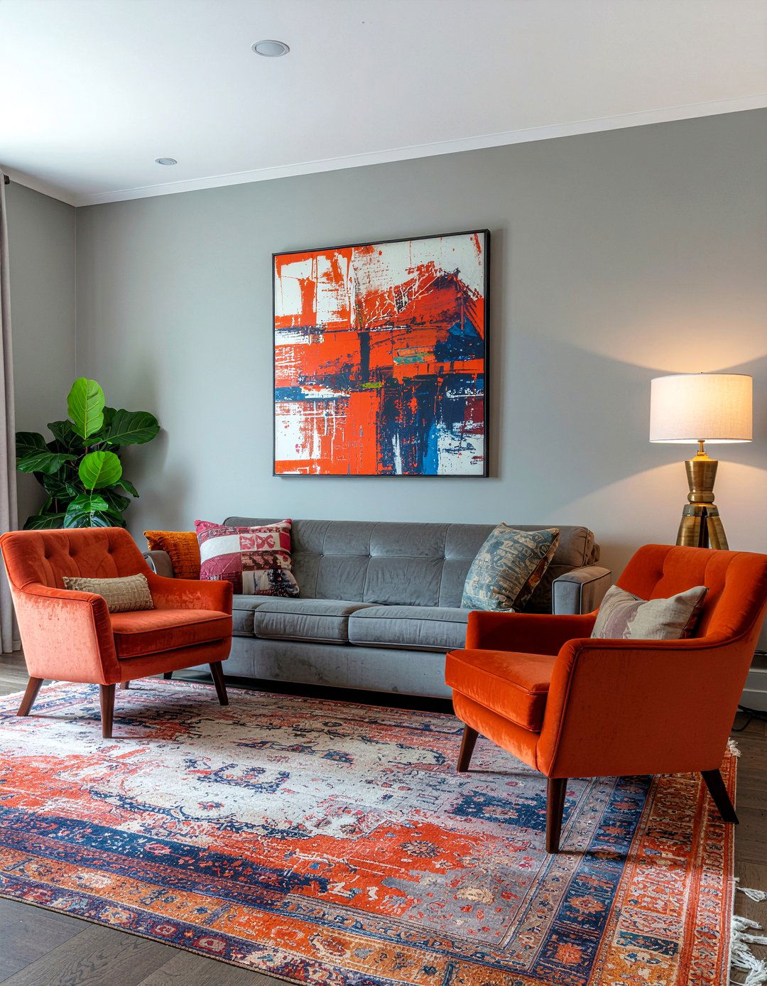 Gray And Orange Living Room - 30 cool gray living room ideas