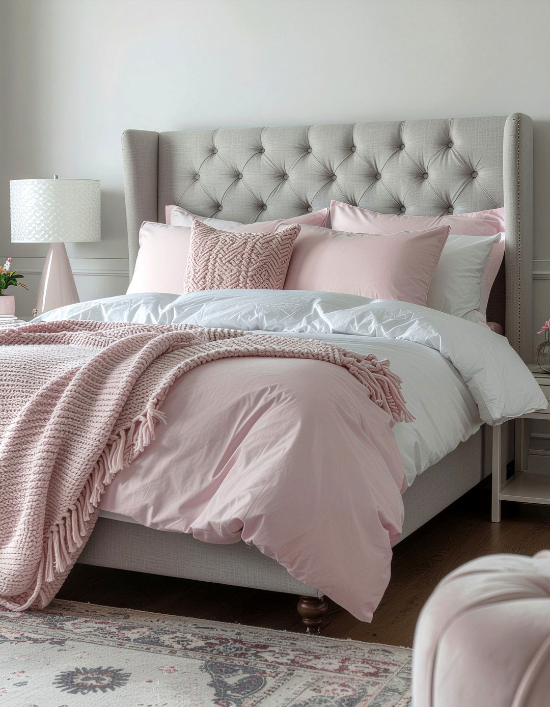Gray And Pink Accents - 30 cool gray bedroom ideas