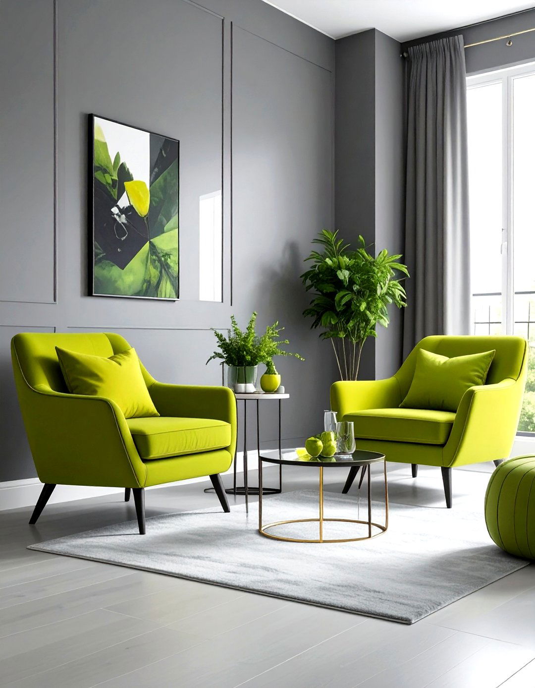 Gray And Wasabi Green Living Room - 30 gray living room ideas