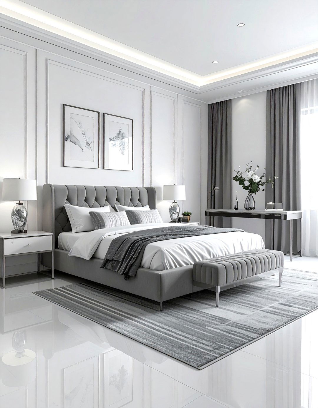 Gray And White Bedroom - 30 gray bedroom accessories ideas