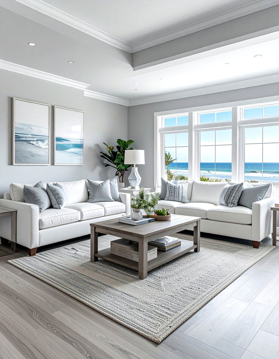 Gray And White Coastal Living Room - 30 coastal gray living room ideas