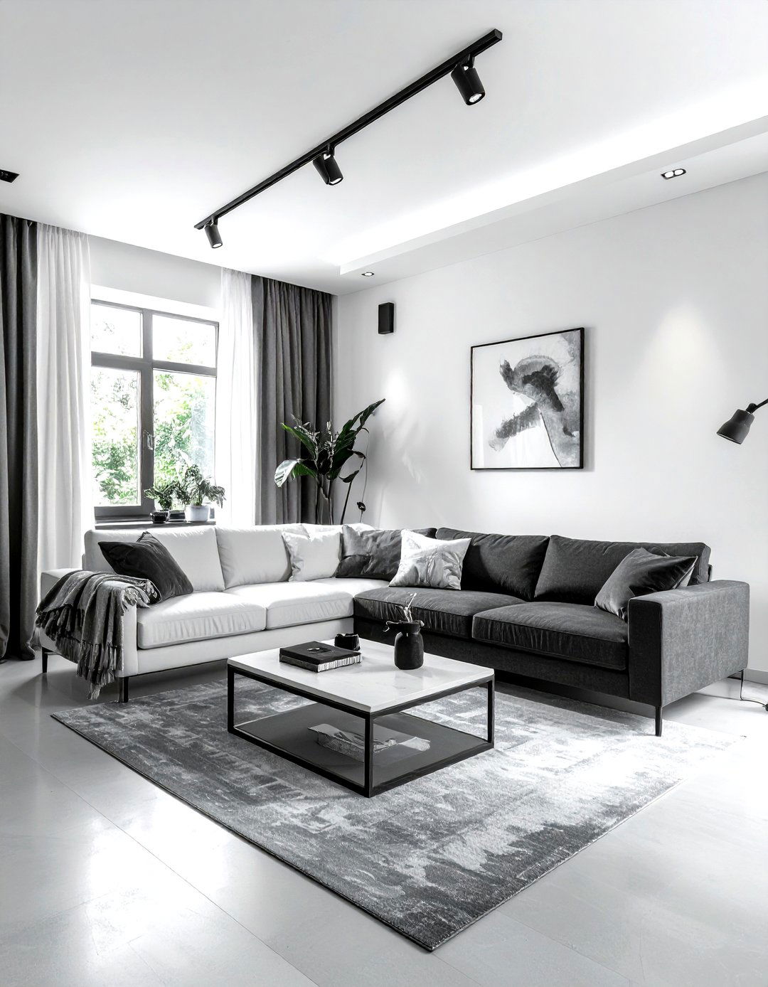 Gray And White Living Room - 30 industrial white living room ideas