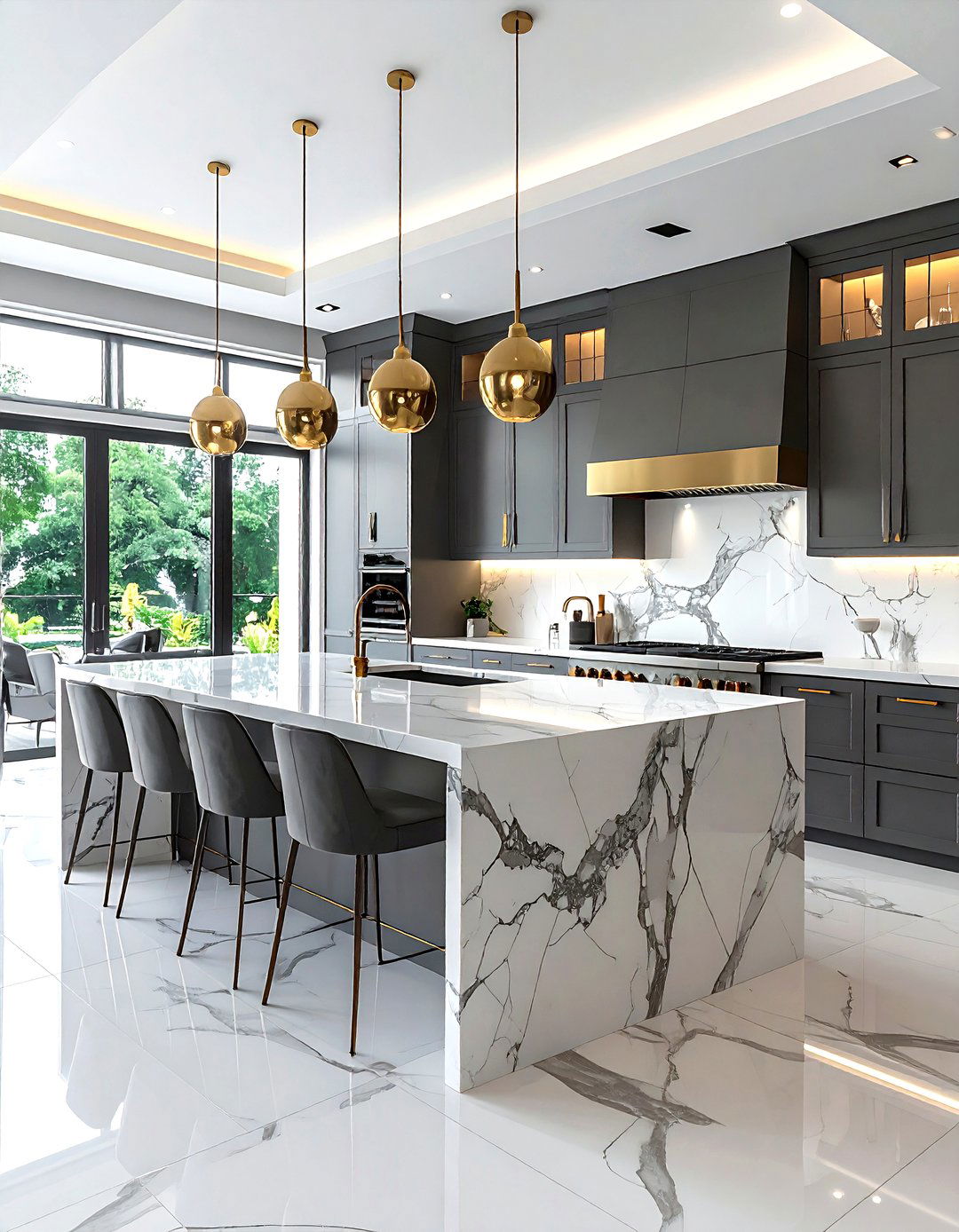 Gray And White Marble Kitchen - 30 gray kitchen design ideas