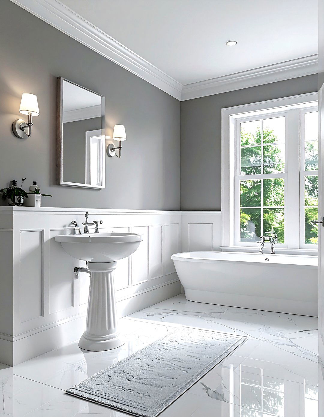 Gray And White Traditional Bathroom - 30 gray bathroom design ideas