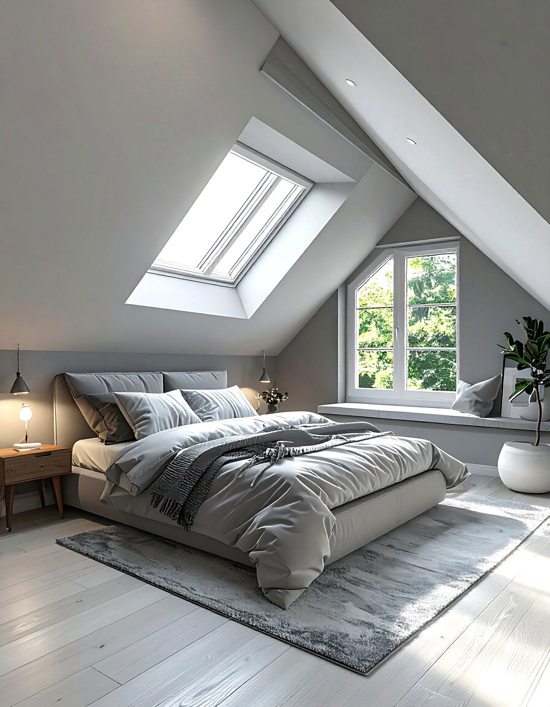 Gray Attic Bedroom - 30 gray bedroom ideas