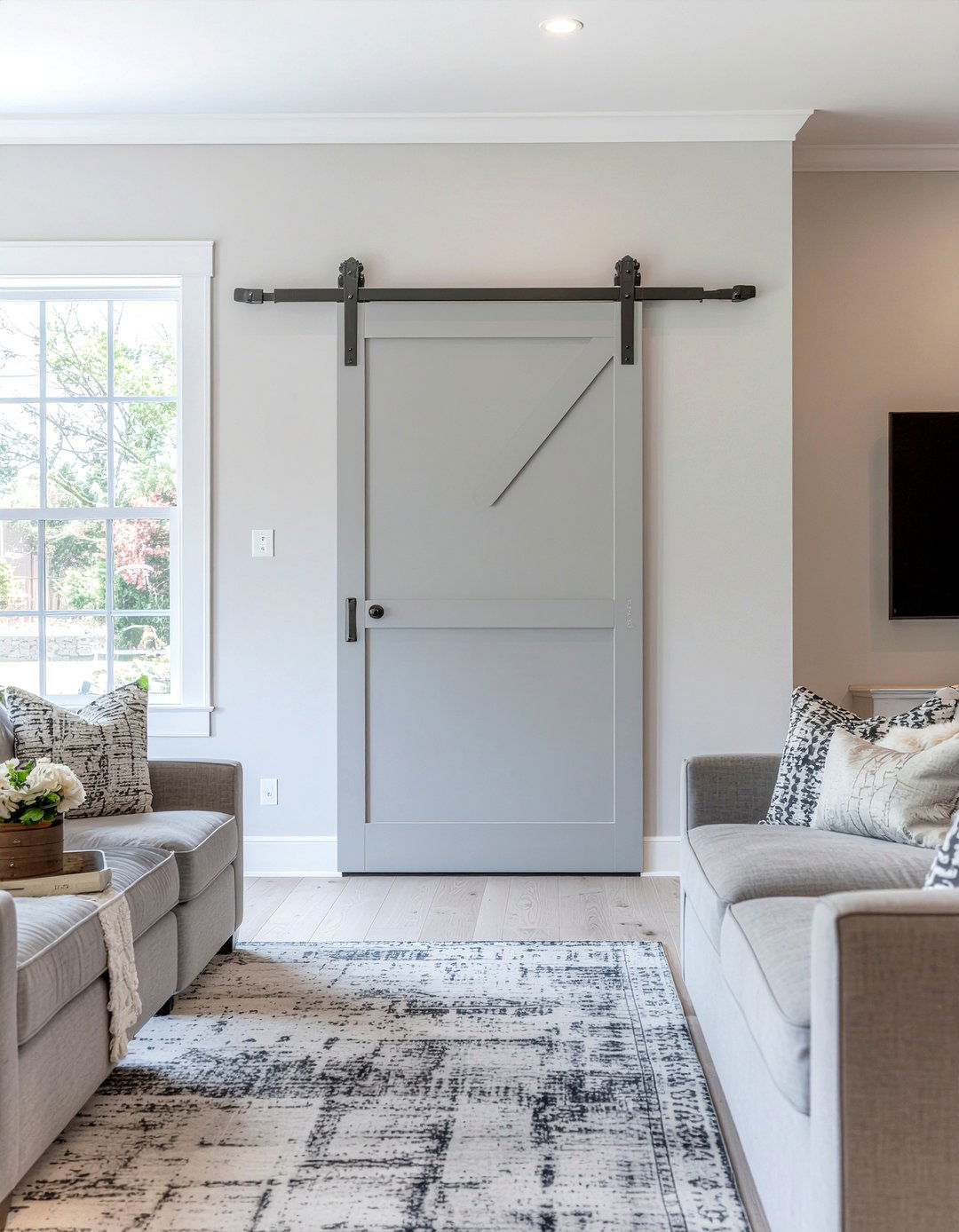 Gray Barn Door - 30 living room barn doors