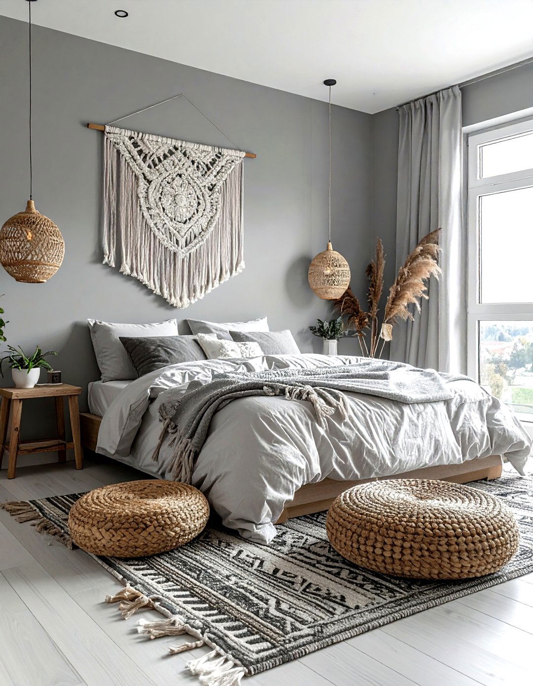 Gray Boho Bedroom - 30 gray bedroom ideas