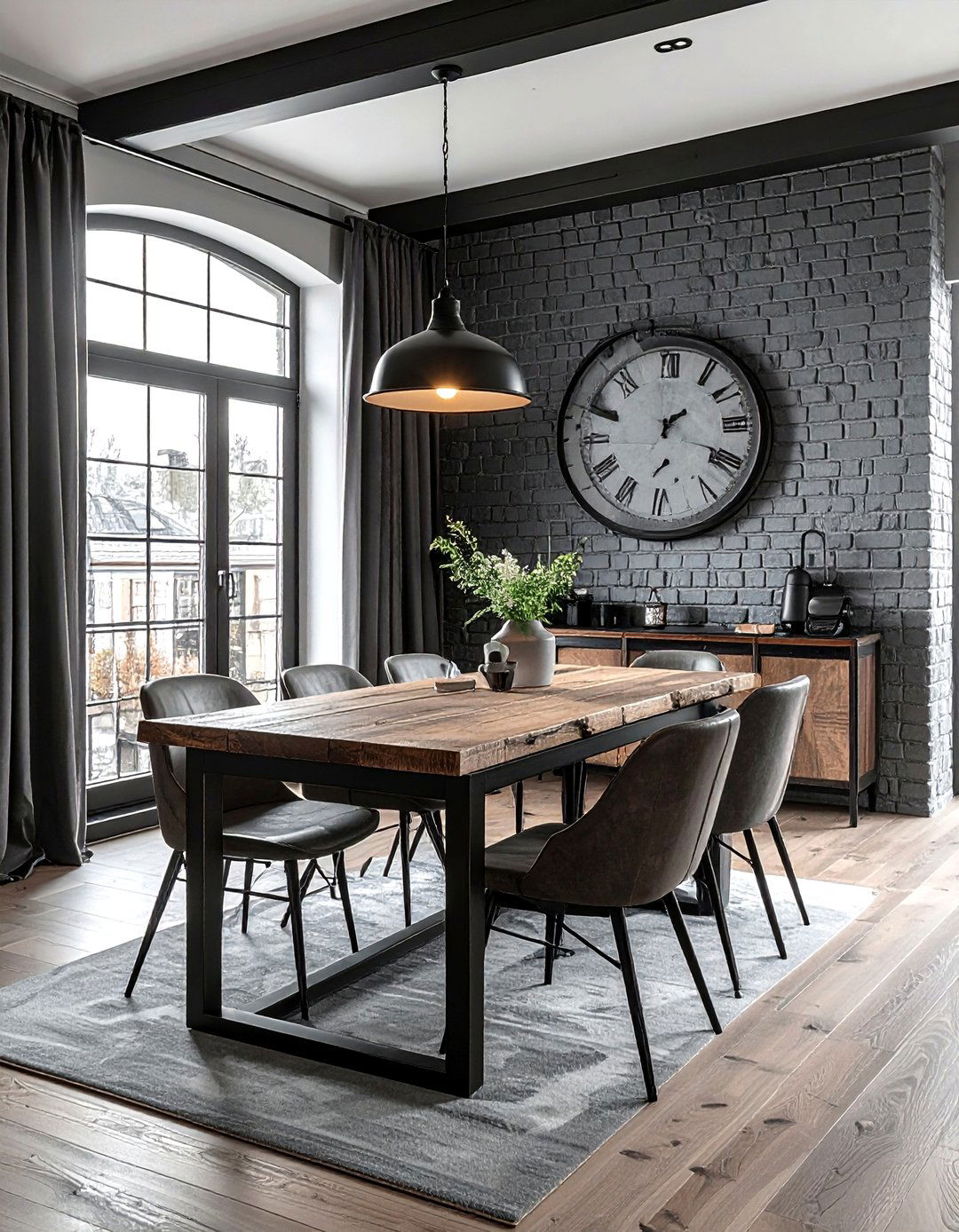 Gray Brick Dining Room - 30 gray dining room decor ideas