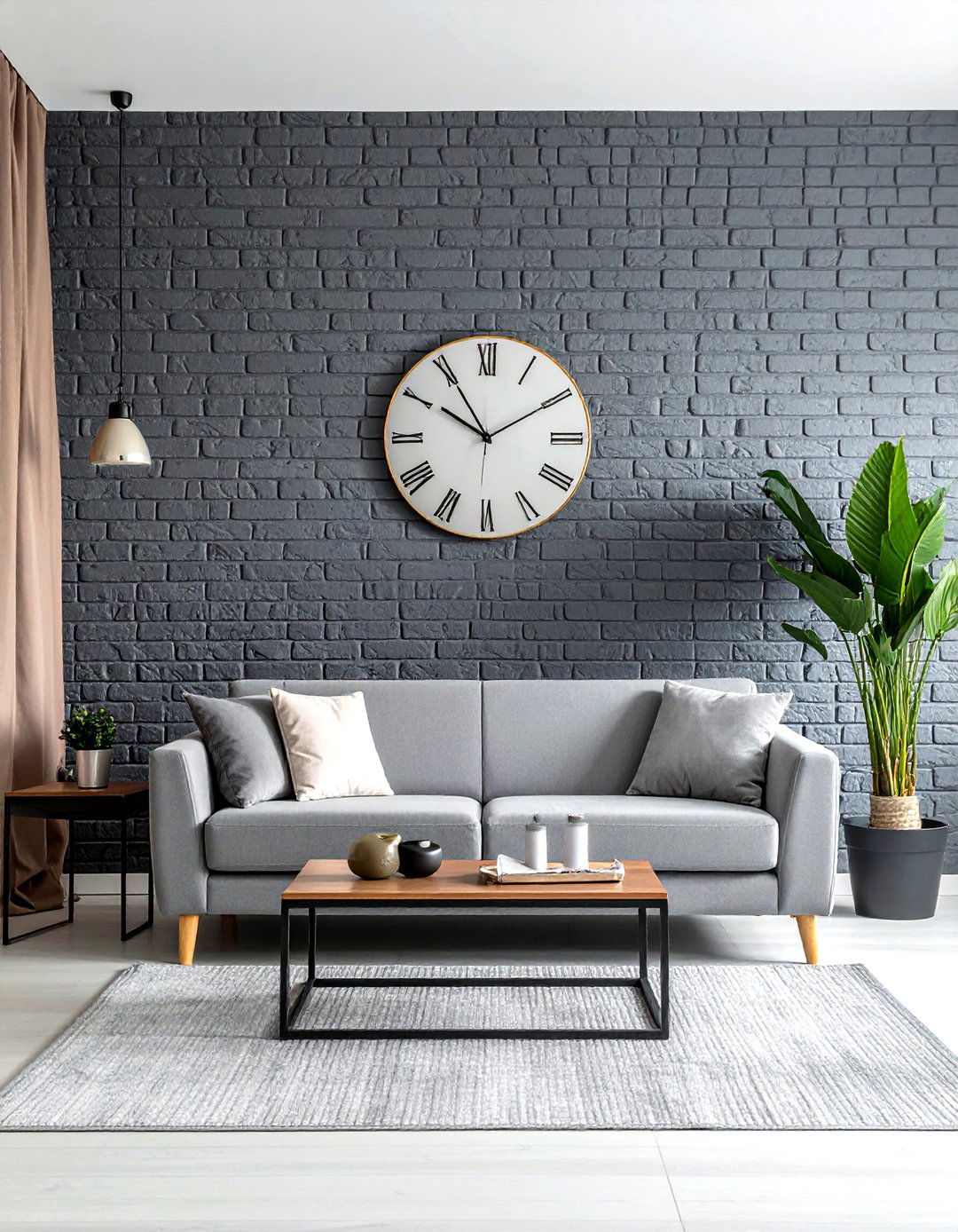 Gray Brick Wall Living Room - 30 gray living room ideas