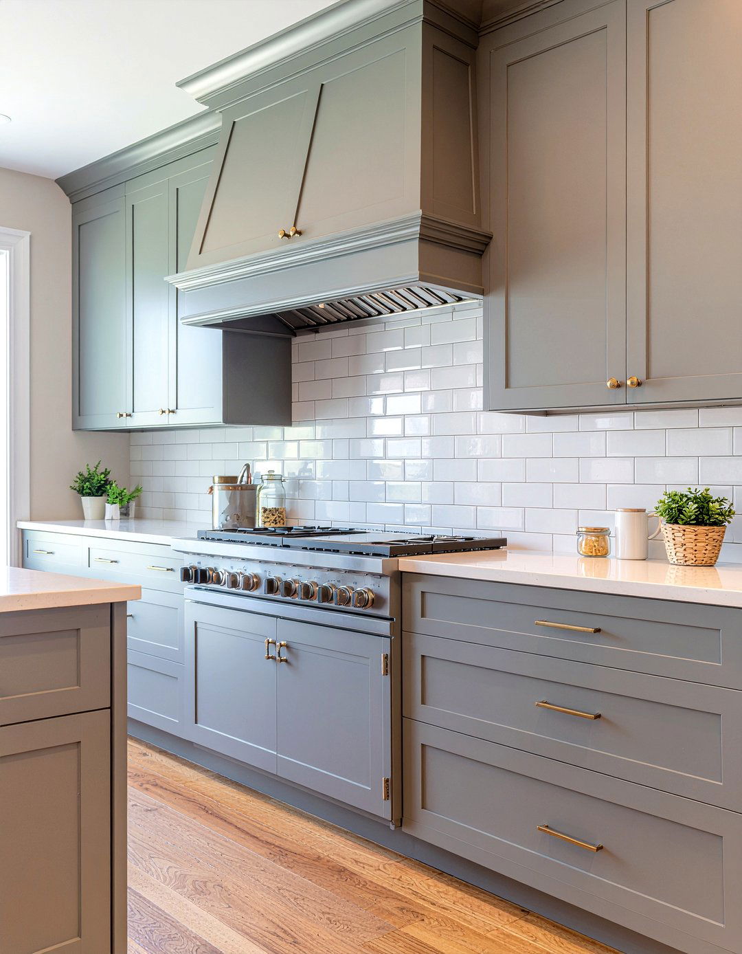 Gray Cabinets Brass Handles - 30 gray kitchen cabinet ideas