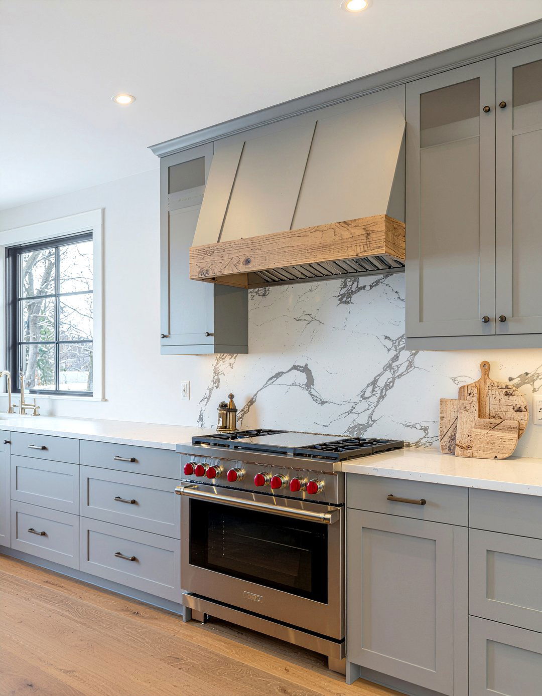 Gray Cabinets Marble Backsplash - 30 gray kitchen cabinet ideas