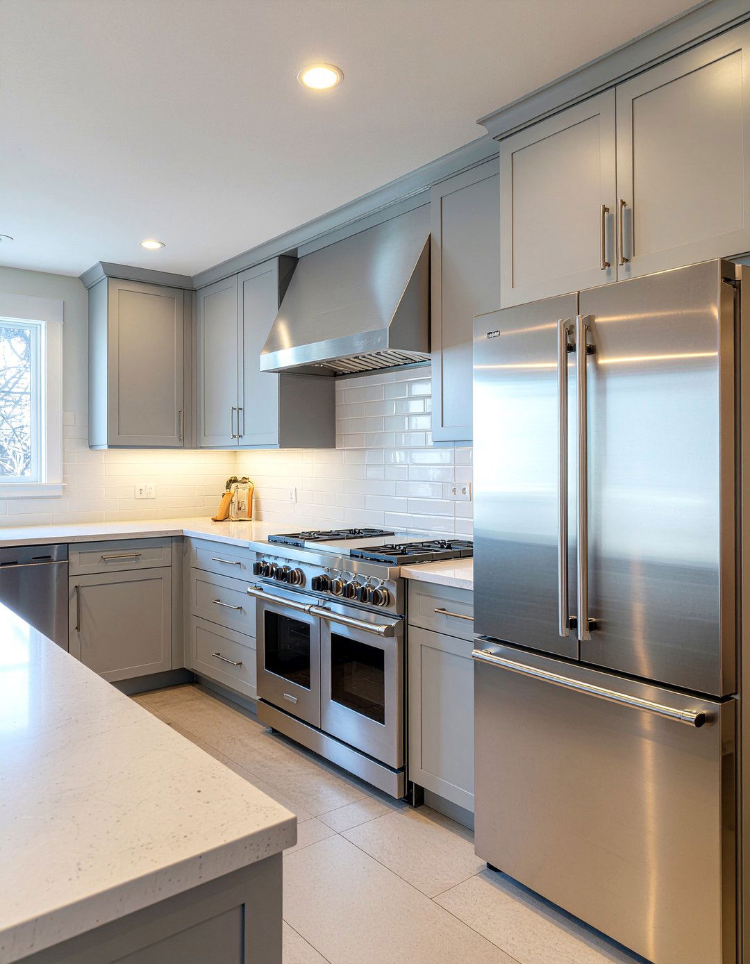 Gray Cabinets Stainless Steel Appliances - 30 gray kitchen cabinet ideas