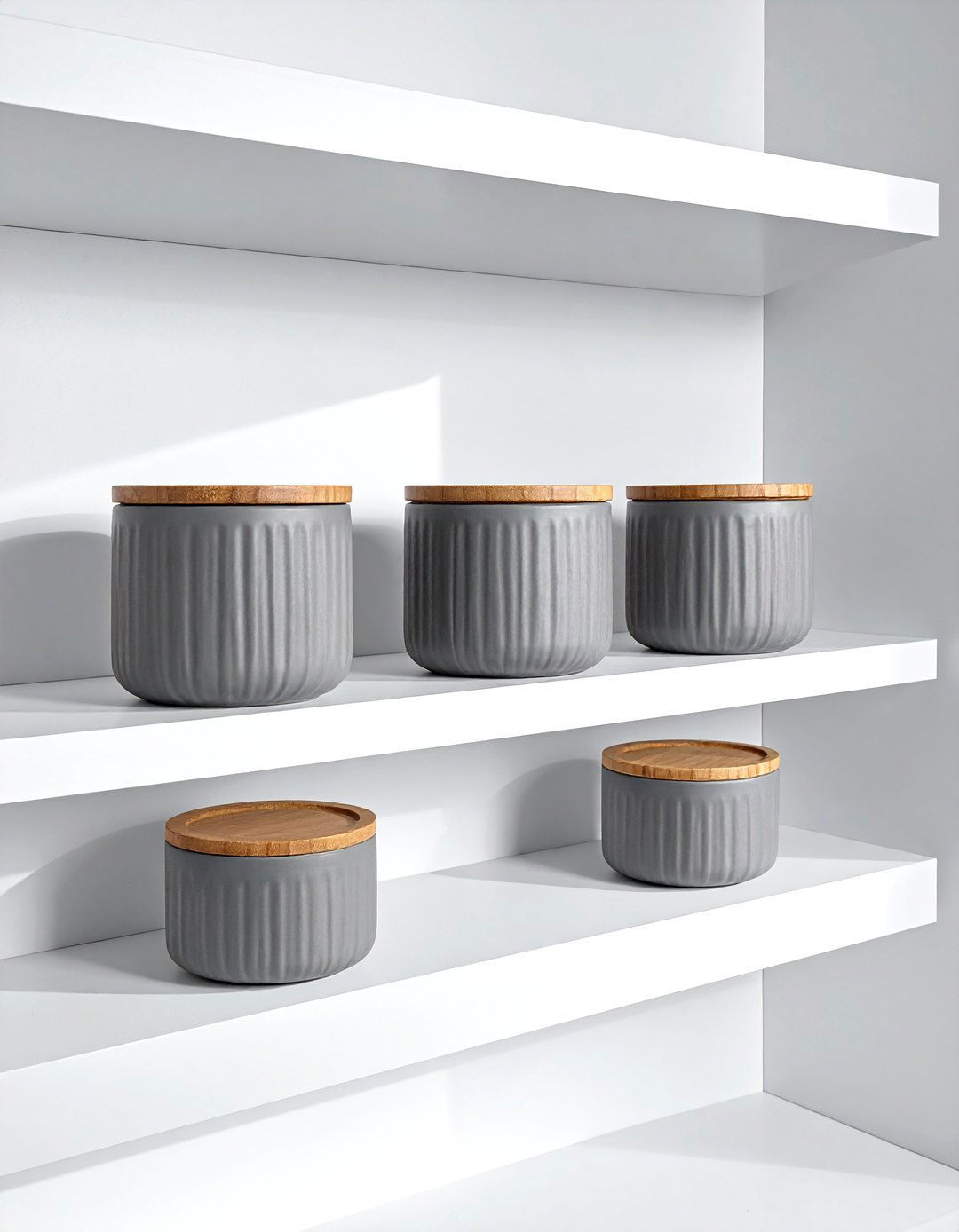 Gray Ceramic Canister - 30 gray kitchen accessories ideas