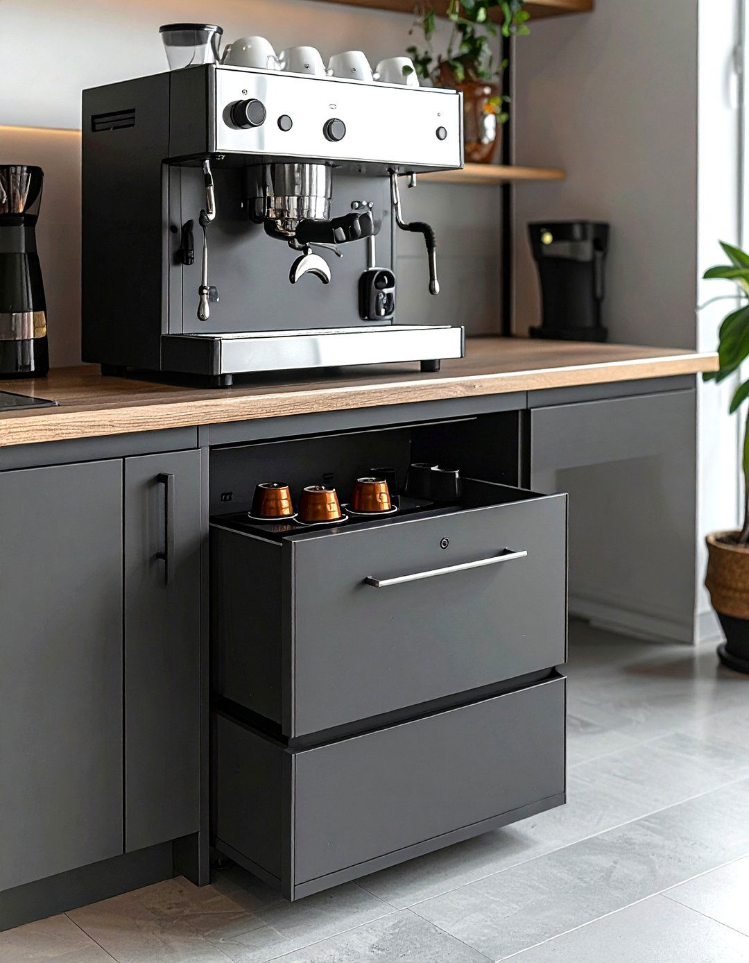 Gray Coffee Pod Holder - 30 gray kitchen accessories ideas