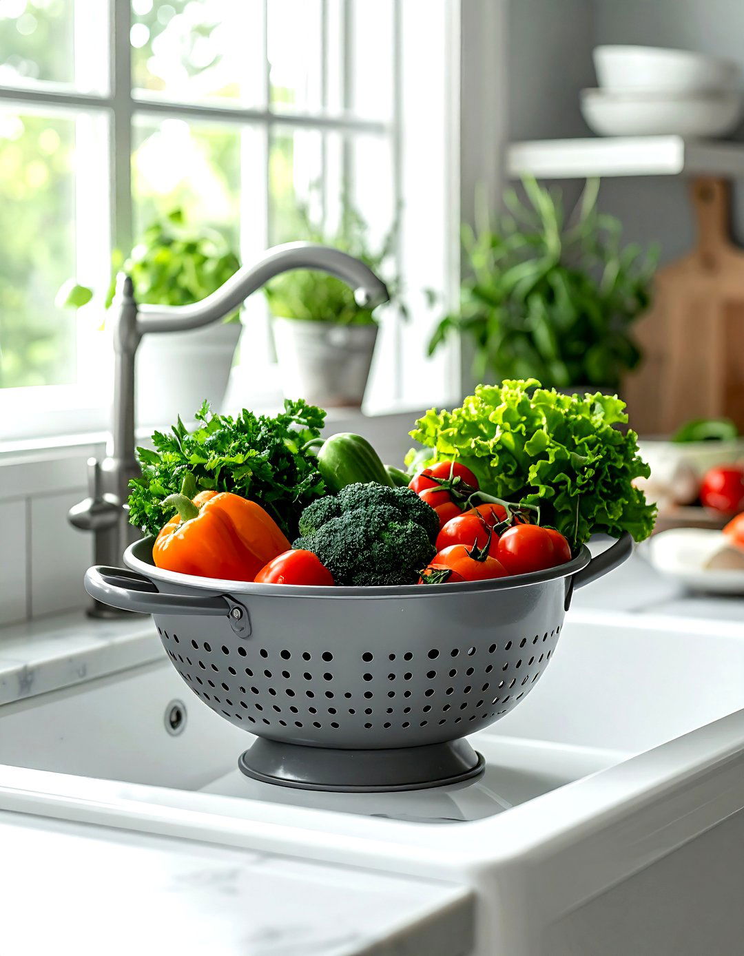 Gray Colander - 30 gray kitchen accessories ideas