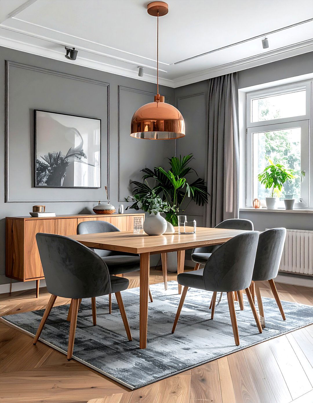 Gray Dining Room Copper - 30 copper accent dining room ideas