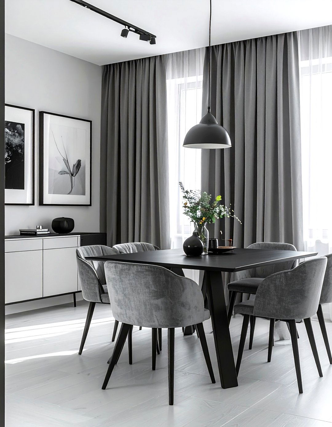 Gray Dining Room Curtains - 30 dining room curtain ideas