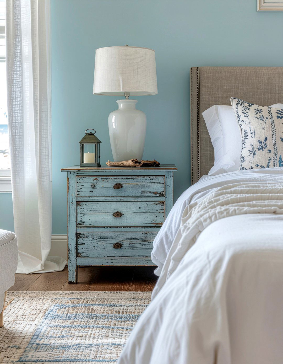 Gray Distressed Wood Nightstand - 30 bedroom gray furniture ideas