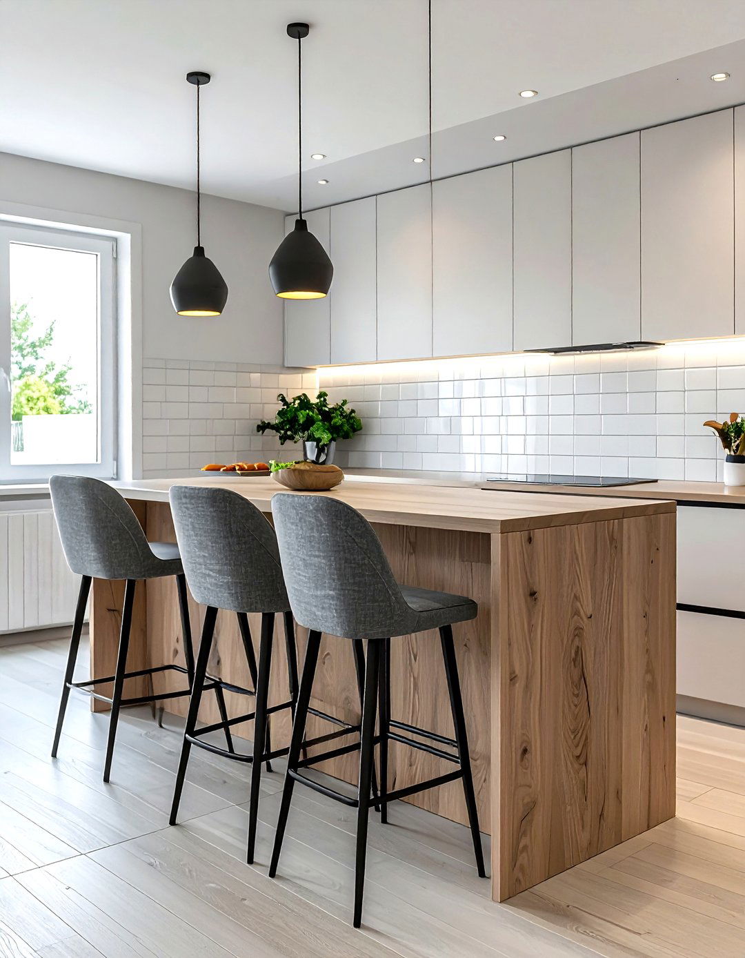 Gray Fabric Counter Stool - 30 counter stool kitchen ideas